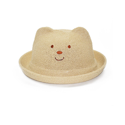 Orecchie di gatto coreane del bambino di versione cappello, materiale della paglia dei cappelli di estate dei bambini