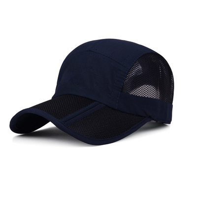 Parte posteriore della maglia dello spazio in bianco di stile di sport del cappello del campeggiatore del pannello del peso leggero 5 respirabile