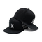 cappello puro di Snapback del cotone del cappello del classico di 55cm della parte posteriore regolabile piana nera del fermaglio