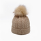 Beanie Hats Fur Pom per i cappucci femminili del modello di torsione del cappello tricottati modo di inverno delle donne