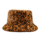 Cappello caldo del nuovo del secchio di inverno e di autunno del cappello della peluche di colore del leopardo della stampa del legame della tintura cappello del bacino