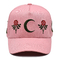 4 Colore di tessuto corrispondente occhiali di cotone cappello da baseball con ricami personalizzabili di fiori luna