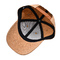 Cappuccio da baseball in pelle di grano di legno a sei pannelli curvo con cinghia regolabile