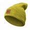 La pianura comoda tricotta i cappelli del Beanie con la dimensione/il colore su misura toppa di cuoio