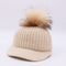 Cappelli di baseball superiori di inverno della lana, cappelli del Beanie del Pom Pom del procione degli uomini reali della pelliccia