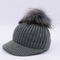 Cappelli di baseball superiori di inverno della lana, cappelli del Beanie del Pom Pom del procione degli uomini reali della pelliccia