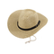 Cappello di paglia tricottato alla moda del cowboy di estate con il logo ricamato