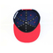 Lo Snapback su misura della lana del pannello del nero 6 ricopre il logo stampato gomma 3D