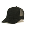 Cappelli del camionista della pelle scamosciata del pannello del nero 5 con il logo curvo del ricamo del bordo