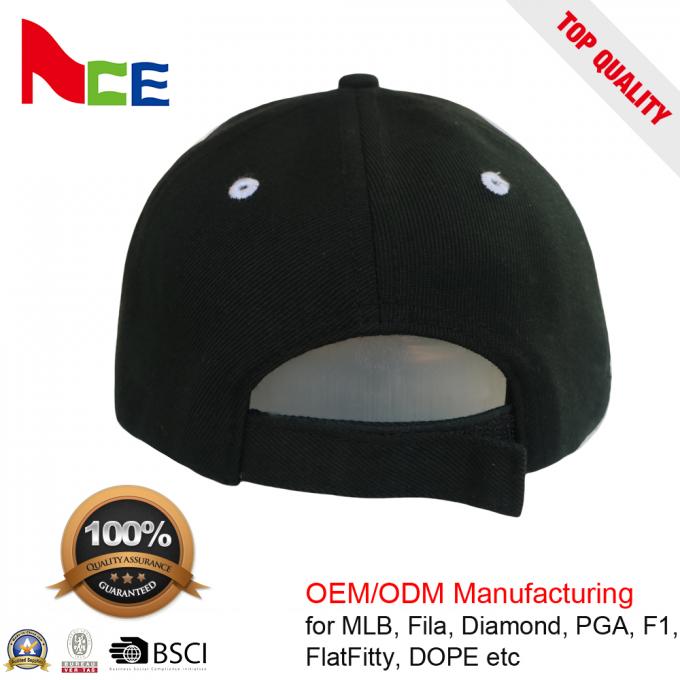Cappelli all'ingrosso acrilici di snapback del nero del cappello del pannello di alta qualità 6