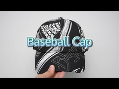 Cappello 100% di baseball pieno su ordinazione di stampa di sublimazione del berretto da baseball nero del poliestere