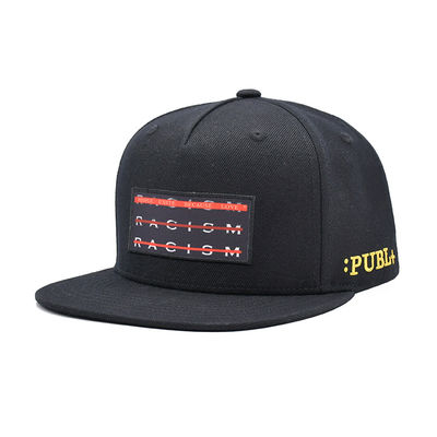 Pannelli piani di colore 5 del nero del cappuccio di Snapback del bordo del ricamo della toppa di sublimazione