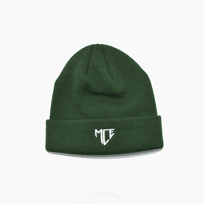 Cappuccio acrilico a nervatura personalizzato Logo ricamato Verde Cappello da sci invernale Piano