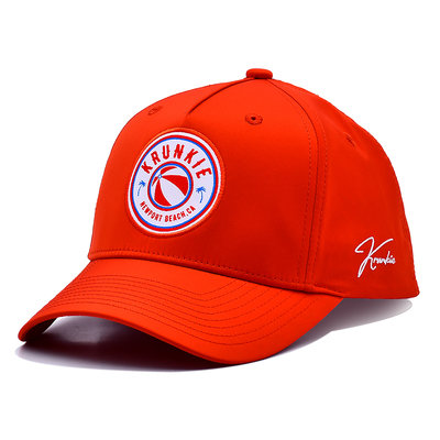 OEM Disegno personalizzato Il tuo logo in gomma Pvc 5 pannelli Uomini Donne Corrente Sport Gorras Cap Nylon Rosso Golf Baseball Cap