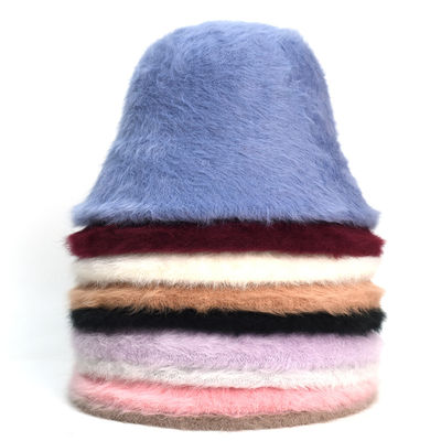 Rabbit Hair Fisherman Hat Autumn-Winter Basin Hats Wholeasle Head Round Plush Senior Sense Face Small Bucket Hat for Women
