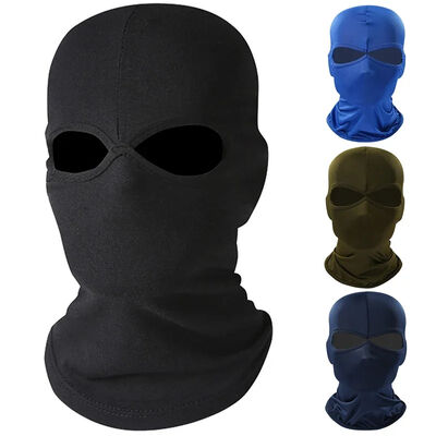 Custom Design Embroidery Logo Balaclava 2 buchi faccia intera Maschera da sci a maglia Beanie Hat,Beanie Ski Mask