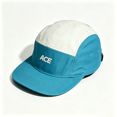 Cappello da campeggio a 5 pannelli con bordo piatto sport mesh sweatband una taglia si adatta a tutti per le attività all'aria aperta