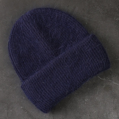 la pelliccia reale del coniglio di 58cm ha tricottato i Beanies caldi solidi di Skullies della lana del cashmere del cappello