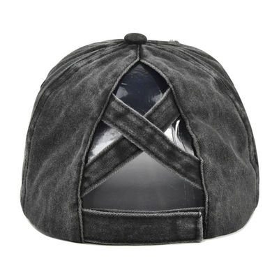 Berretto da baseball regolabile afflitto lavato dell'alto cappello della coda di cavallo del denim del cotone delle donne