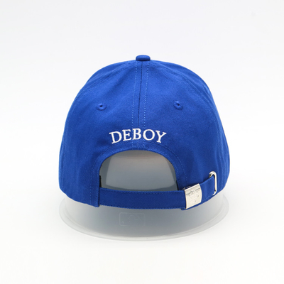 Cappello ricamato blu piano 100% del bordo curvo saia del cotone di 6 berretti da baseball dei pannelli 3D