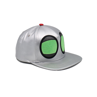 I cappelli piani 3D di Snapback del bordo di Hippop hanno ricamato un cappuccio argenteo di 5 pannelli