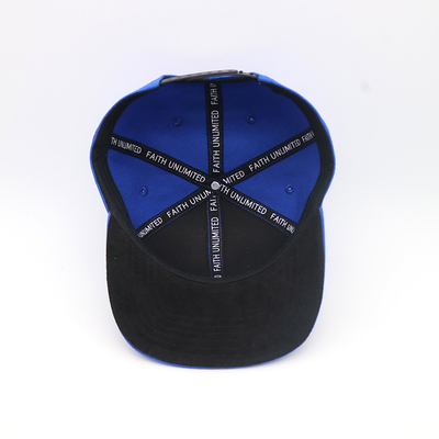 Colore blu del bordo di Snapback dei cappelli dei pannelli di plastica piani adulti della chiusura 6