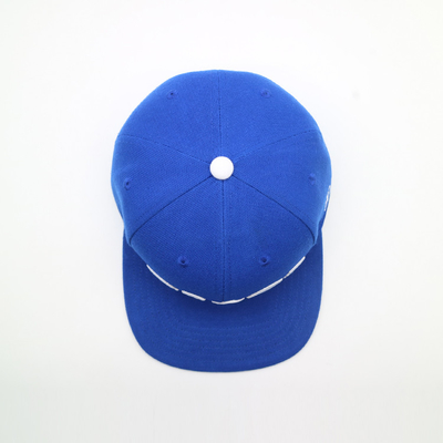 Colore blu del bordo di Snapback dei cappelli dei pannelli di plastica piani adulti della chiusura 6