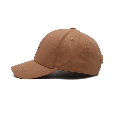 Berretti da baseball ricamati saia 100% del cotone Brown 6 cappelli del pannello