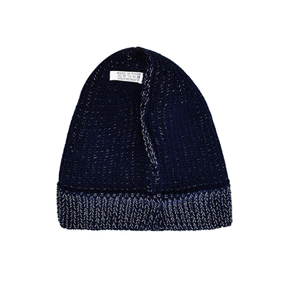 60cm che l'inverno Beanie Hat Men Reflective Yarn tricotta la morbidezza del cranio calda piegano il polsino Beanie Caps quotidiano