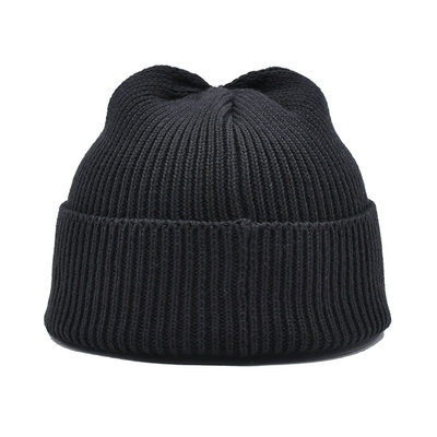 I cappelli unisex dell'inverno ricamati 54cm soppressione il Beanie tricottato normale Cuffed etichetta su ordinazione