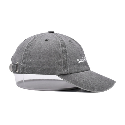 Logo su ordinazione casuale lavato d'annata del ricamo di 6 del pannello del cotone della saia cappelli di baseball