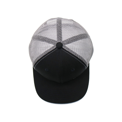 Il camionista piano di Snapback dello spazio in bianco del bordo di 5 pannelli ricopre la saia normale solida Mesh Men Sport Cap del cotone