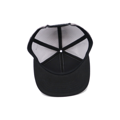 Il camionista piano di Snapback dello spazio in bianco del bordo di 5 pannelli ricopre la saia normale solida Mesh Men Sport Cap del cotone