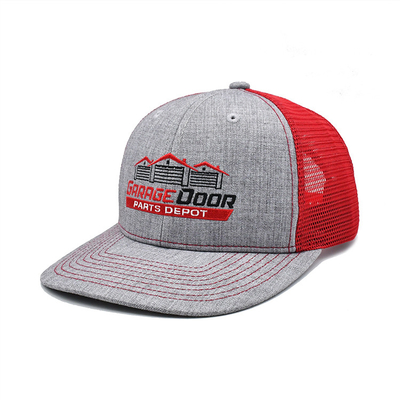 Il cappuccio su ordinazione del camionista di 6 pannelli ha ricamato Logo Polyester Mesh Hat