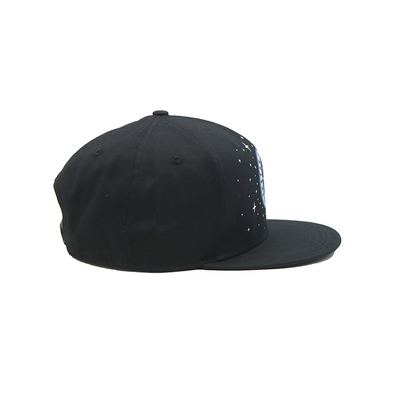 Ricamo su ordinazione Logo Flat Brim Unstructured 6 cappucci piani non strutturati di Snapback del bordo dei cappelli di Snapback del cotone del cappuccio del pannello