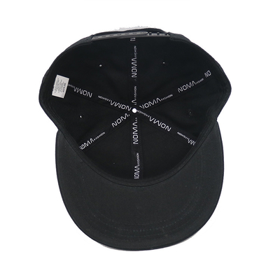 Ricamo su ordinazione Logo Flat Brim Unstructured 6 cappucci piani non strutturati di Snapback del bordo dei cappelli di Snapback del cotone del cappuccio del pannello