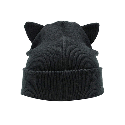 Lo stile del tessuto del poliestere dell'inverno tricotta il cappello Slouchy caldo dei cappelli di Cat Ear Hat Cute Beanie