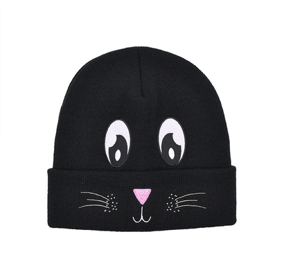 Lo stile del tessuto del poliestere dell'inverno tricotta il cappello Slouchy caldo dei cappelli di Cat Ear Hat Cute Beanie