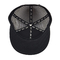 Berretto in rete con fascia in cotone con visiera piatta Cappellino da camionista con retro in rete a sei pannelli