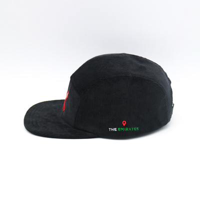 Cappello da camper a 5 pannelli a profilo medio-basso Tessuto in velluto a coste a colori personalizzato