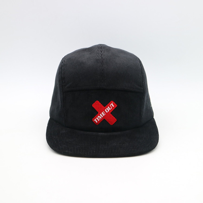 Cappello da camper a 5 pannelli a profilo medio-basso Tessuto in velluto a coste a colori personalizzato