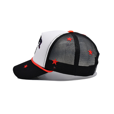 Ricamo all'ingrosso Logo Trucker Cap, Mesh Snap Back Gorras, cappello di alta qualità 3d del pannello di abitudine 5 dell'OEM del camionista