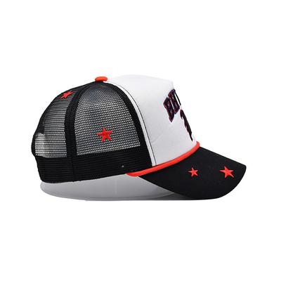 Ricamo all'ingrosso Logo Trucker Cap, Mesh Snap Back Gorras, cappello di alta qualità 3d del pannello di abitudine 5 dell'OEM del camionista