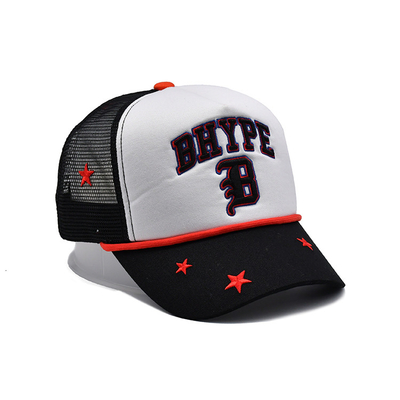 Ricamo all'ingrosso Logo Trucker Cap, Mesh Snap Back Gorras, cappello di alta qualità 3d del pannello di abitudine 5 dell'OEM del camionista