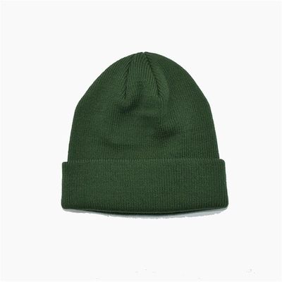 Cappuccio acrilico a nervatura personalizzato Logo ricamato Verde Cappello da sci invernale Piano