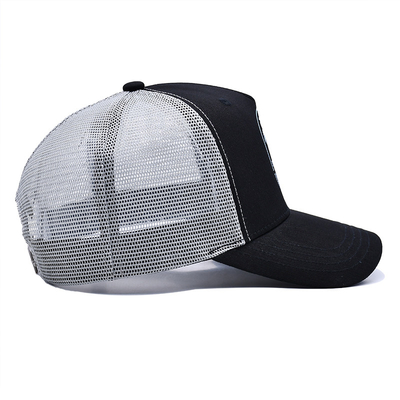 Wholesale OEM Custom 5 Panel di alta qualità ricamo piatto Logo Trucker Cap,Mesh Snap Back Gorras,Cotton Trucker Hat