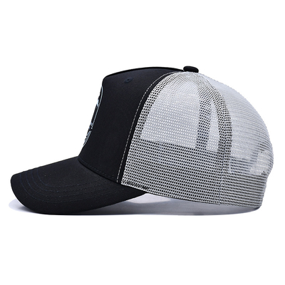 Wholesale OEM Custom 5 Panel di alta qualità ricamo piatto Logo Trucker Cap,Mesh Snap Back Gorras,Cotton Trucker Hat