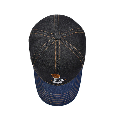 Profil Constructed ricamato cappello da baseball colore personalizzato denim sweatband