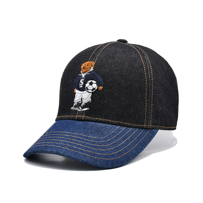 Profil Constructed ricamato cappello da baseball colore personalizzato denim sweatband