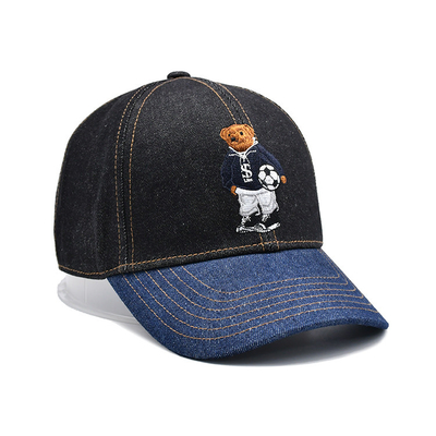 Profil Constructed ricamato cappello da baseball colore personalizzato denim sweatband